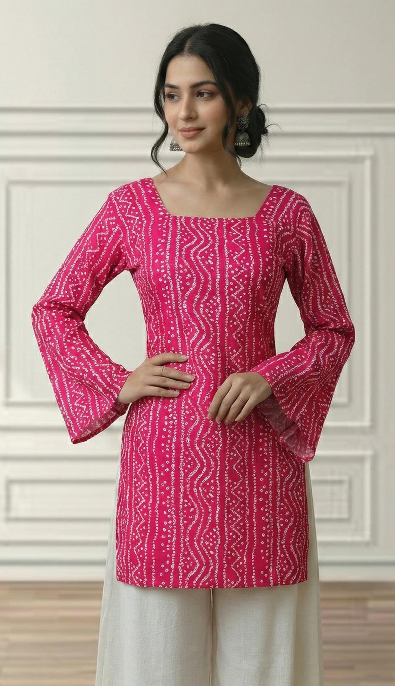 BANDHANI KURTI in PINK color
