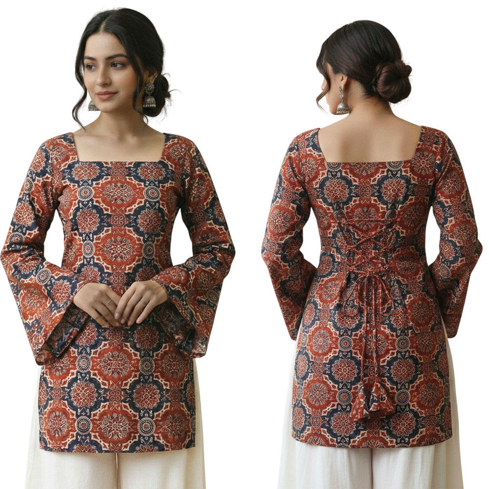 BANDHANI KURTI in MAROON color