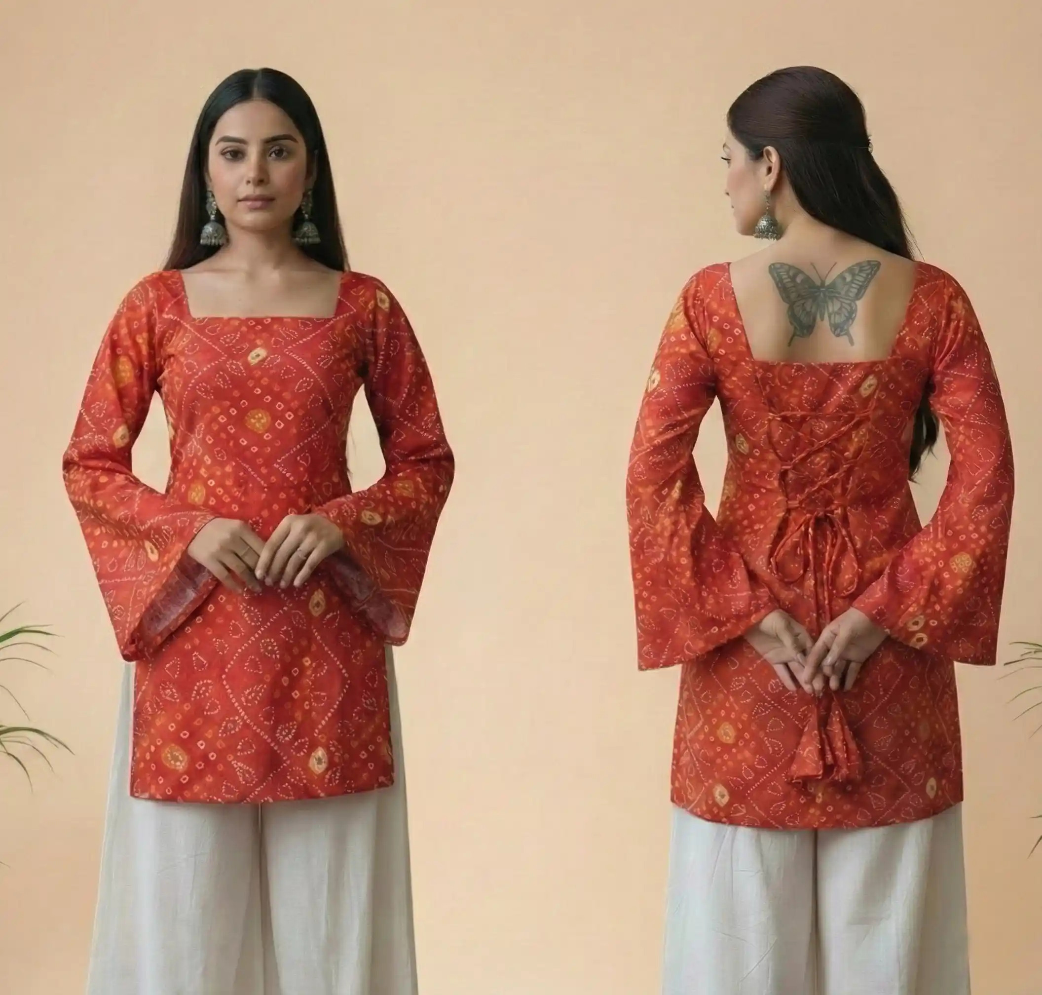 BANDHANI KURTI in RED color