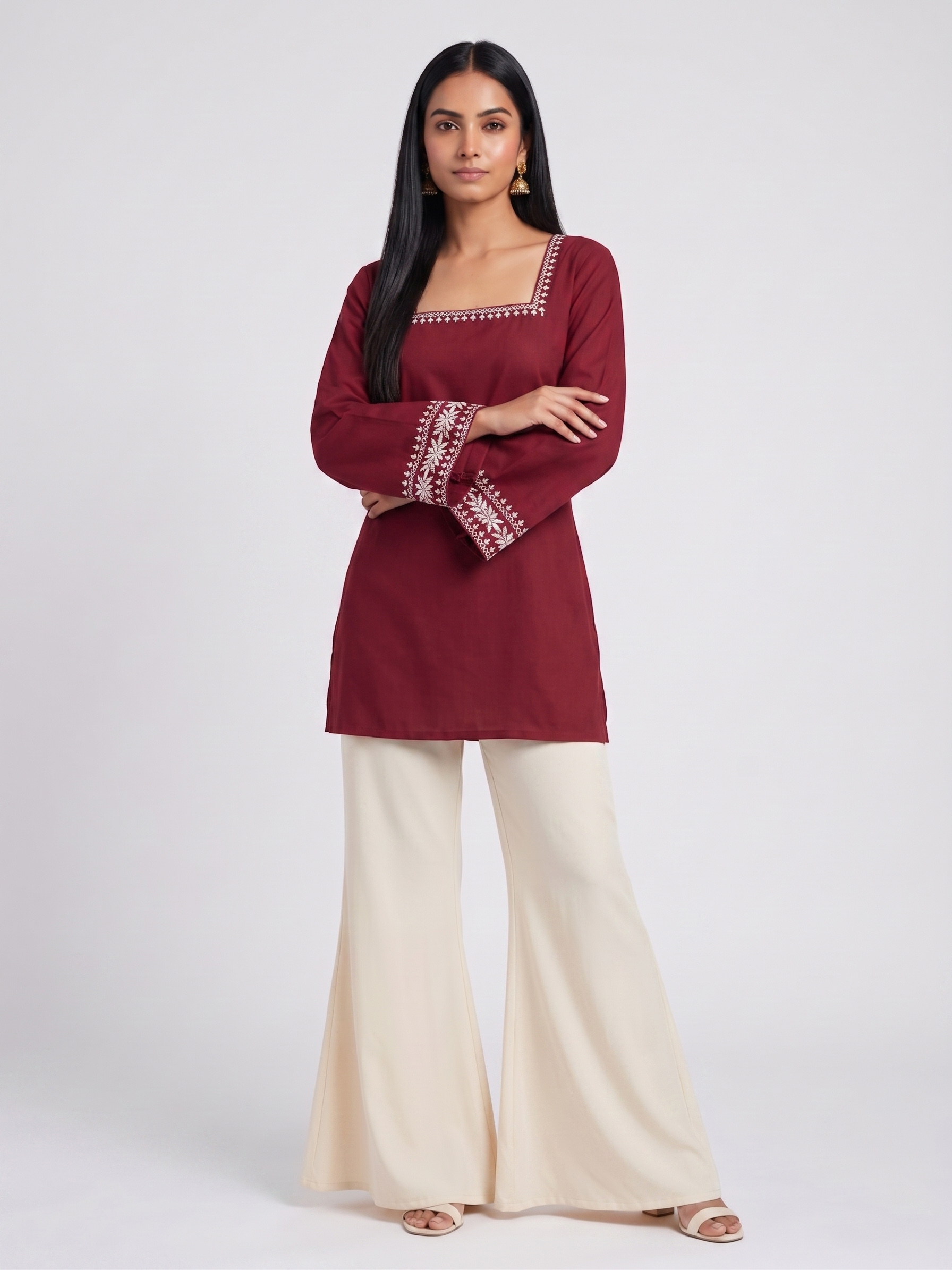 NEW EMBROIDERY in MAROON color