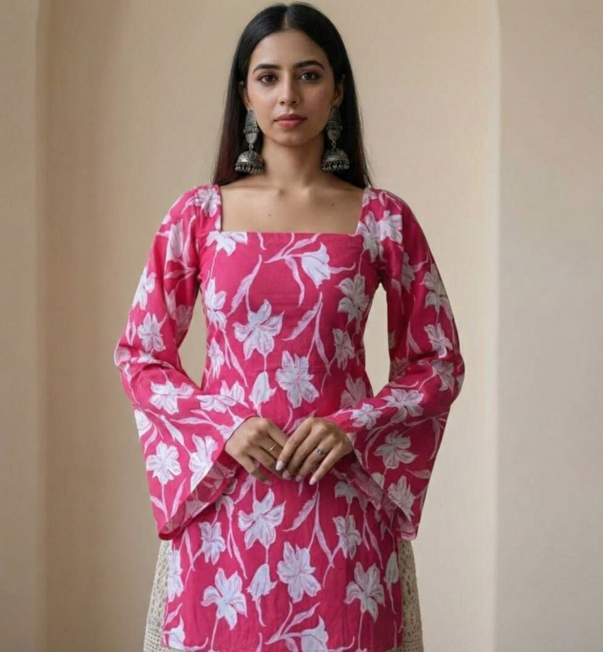 BANDHANI KURTI in F-PINK color